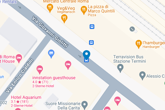 Where exactly does the bus stop at Termini Central Station