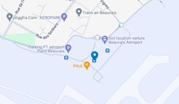 Shuttle Bus Stop at Beauvais Airport for Paris