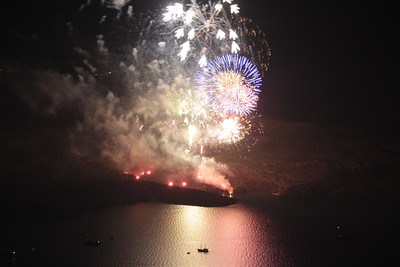 new year fireworks at santorini